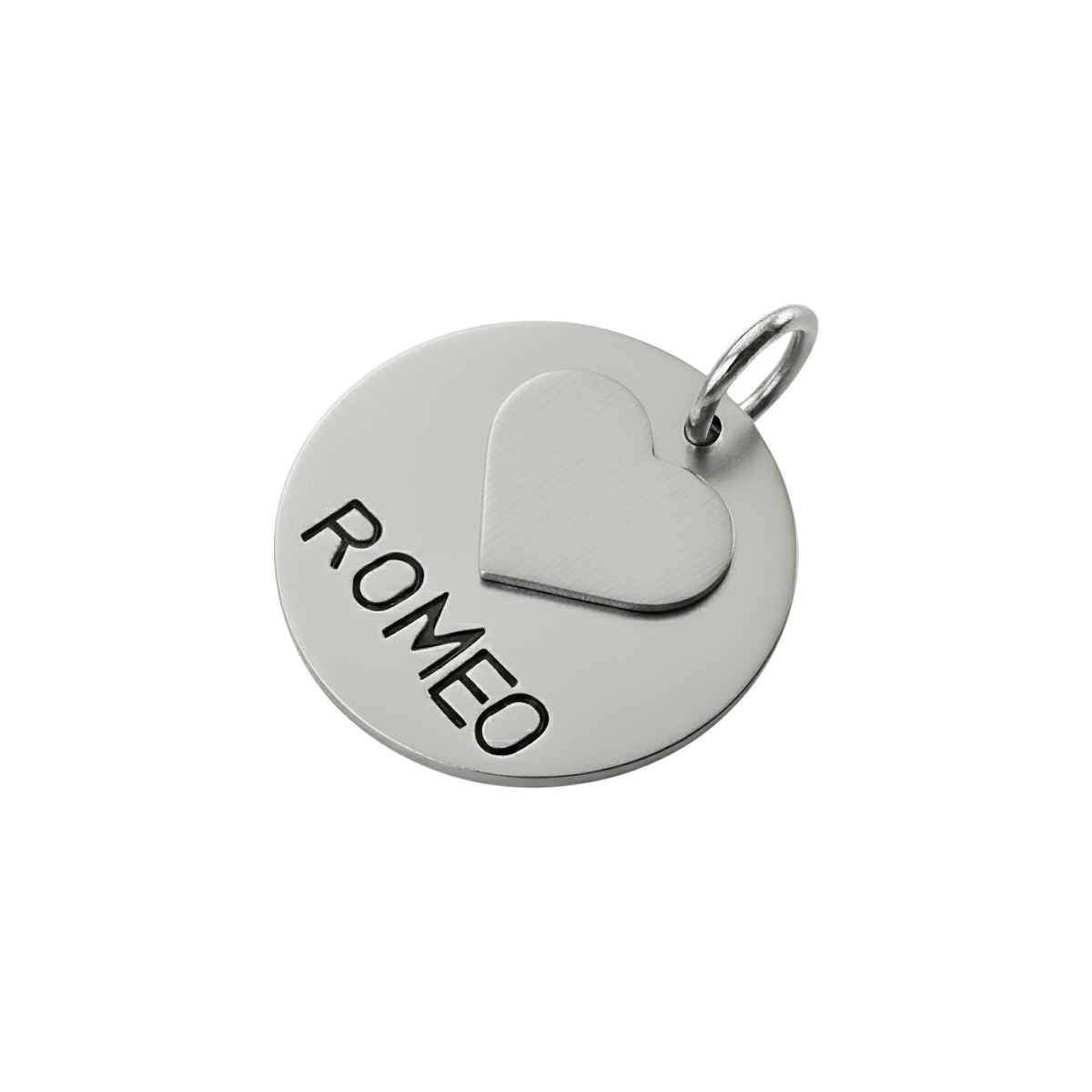 The Unconditional Love Token | Artisan Heart Pet ID & Custom Dog Tag, close-up detail
