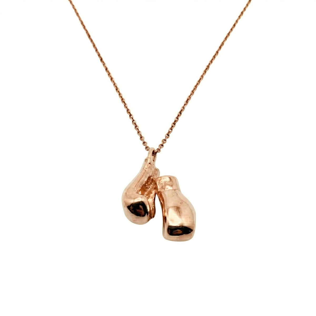Boxing Gloves Pendant | Fighter Resilience Talisman, in Rose Gold Plated finish