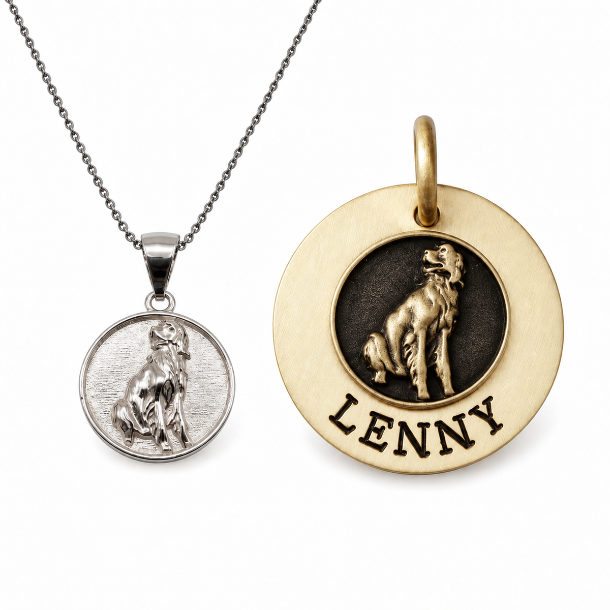 Labrador Bond — labrador necklace and labrador sigil dog tag worn as the symbolon pair